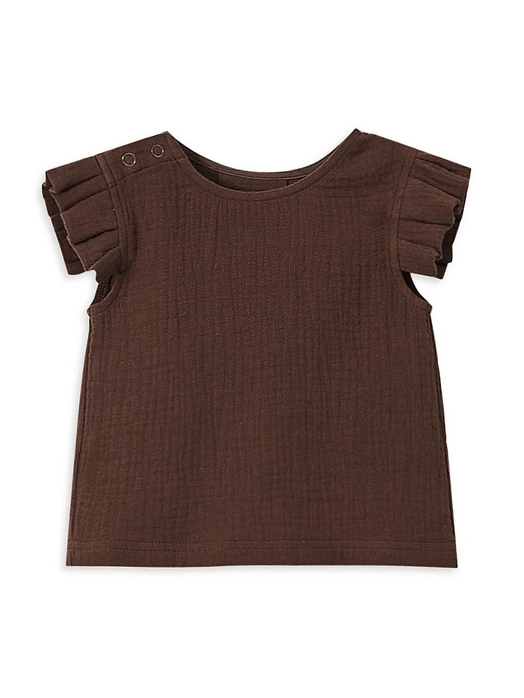 Baby Girl's Gauze Pleated Top