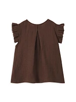 Baby Girl's Gauze Pleated Top