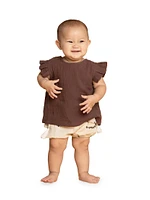 Baby Girl's Gauze Pleated Top