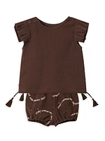 Baby Girl's Gauze Pleated Top