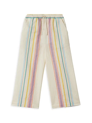 Little Girl's & Cleo Striped Cotton-Linen Pants