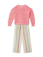 Little Girl's & Cleo Striped Cotton-Linen Pants