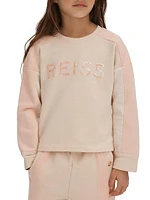 Little Girl's & Sequined Logo Two-Toned Crewneck Sweatshirt