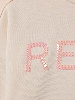 Little Girl's & Sequined Logo Two-Toned Crewneck Sweatshirt