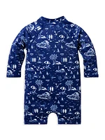 Baby Boy's Tropical One-Piece Zip Rashguard