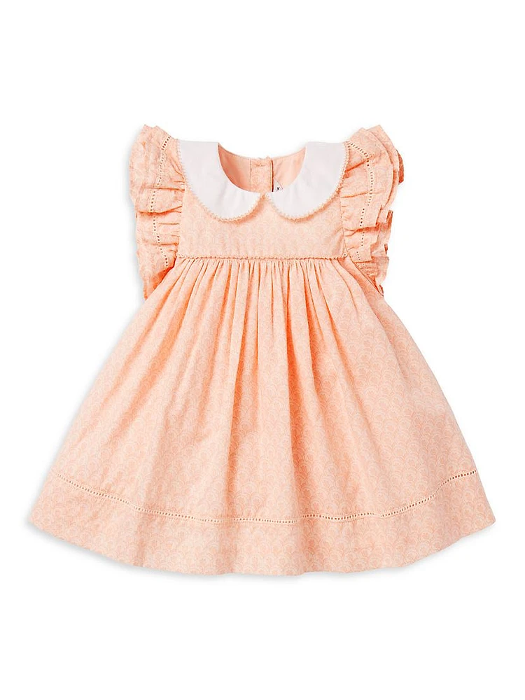 Baby Girl's Tulip Print Collared Dress