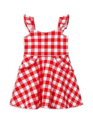 Little Girl's & Gingham Ponte Dress