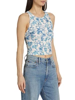 Allen Floral Stretch-Cotton Tank