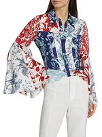 Willa Floral Bell-Sleeve Blouse