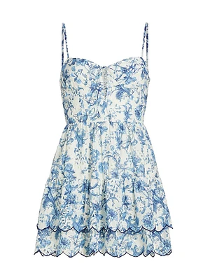 Daisy Floral Eyelet Minidress