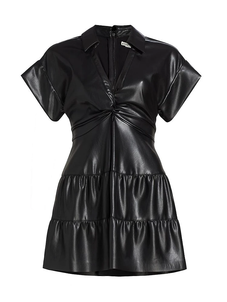 Mila Faux-Leather Minidress