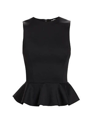 Poppy Peplum Scuba Top