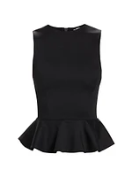 Poppy Peplum Scuba Top