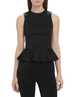 Poppy Peplum Scuba Top