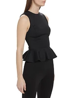 Poppy Peplum Scuba Top