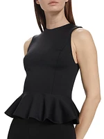 Poppy Peplum Scuba Top