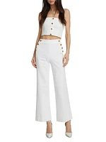 Narin High-Rise Stretch Flare Crop Jeans