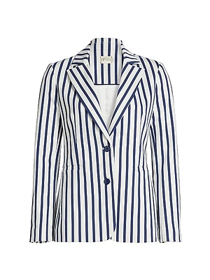 Breann Striped Cotton-Blend Blazer