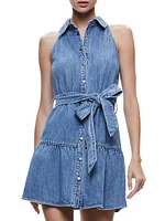 Miranda Denim Tie-Waist Minidress