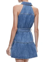 Miranda Denim Tie-Waist Minidress