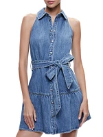 Miranda Denim Tie-Waist Minidress