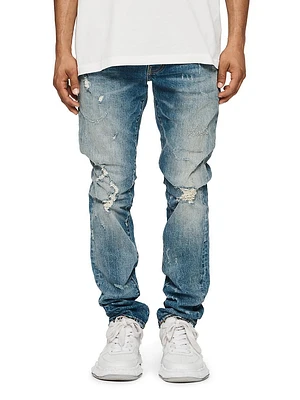 Thrashed Stretch Straight-Leg Jeans