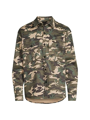 Camouflage Cotton Shirt Jacket