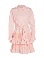 Sterling Pleated Tiered Shirtdress