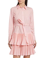 Sterling Pleated Tiered Shirtdress