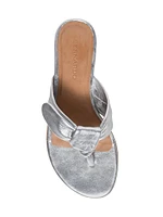 Harmony Metallic Leather Soft Bow Sandals