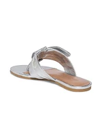 Harmony Metallic Leather Soft Bow Sandals