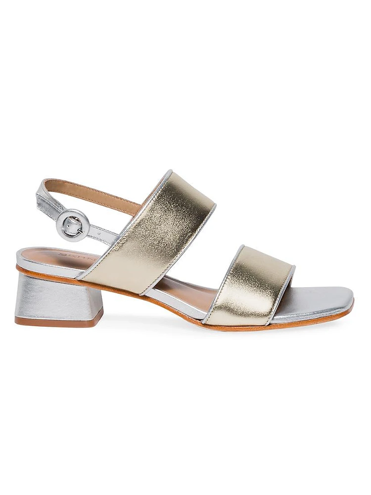 Jasper Metallic Leather Slingback Sandals