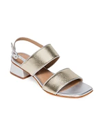 Jasper Metallic Leather Slingback Sandals