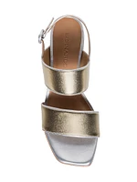 Jasper Metallic Leather Slingback Sandals