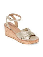 Kearny Metallic Leather Wedge Sandals