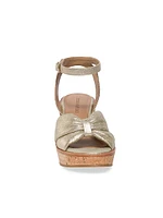 Kearny Metallic Leather Wedge Sandals