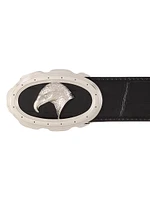 Matted Crocodile Leather Belt