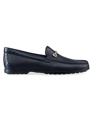 Deerskin and Crocodile Leather Loafers