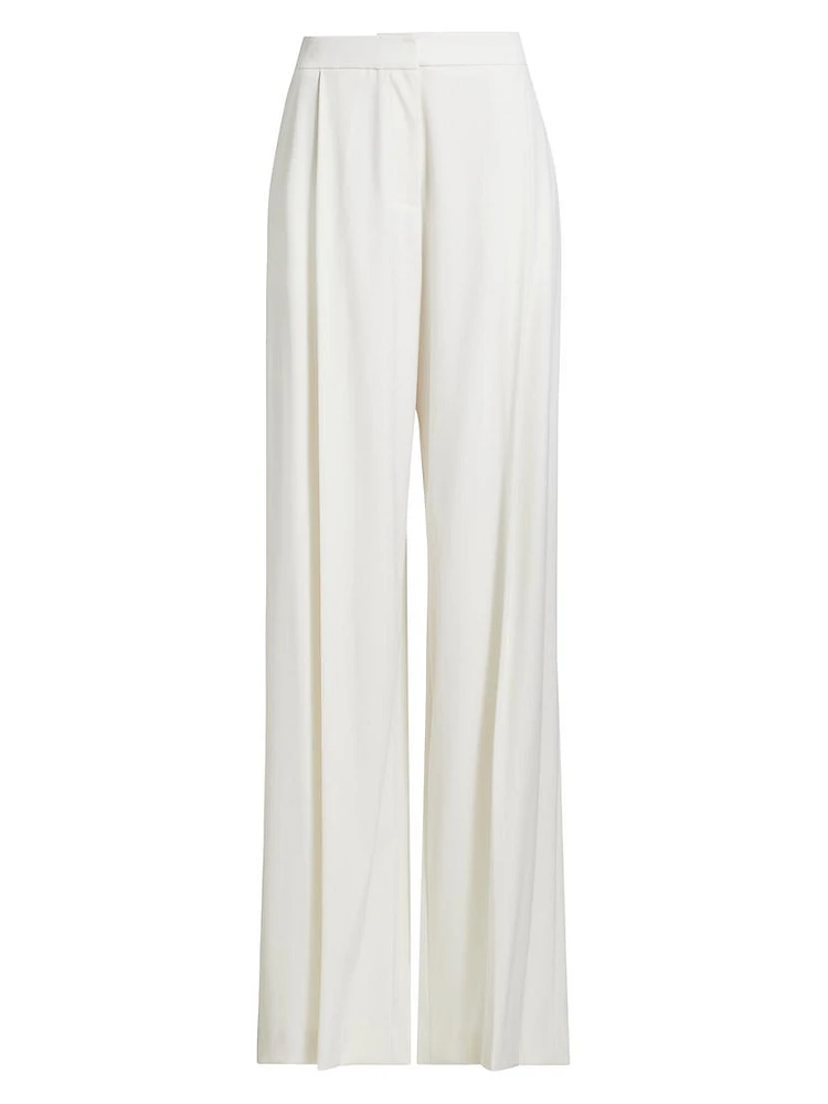 Stretch Wool Wide-Leg Pants