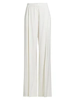 Stretch Wool Wide-Leg Pants