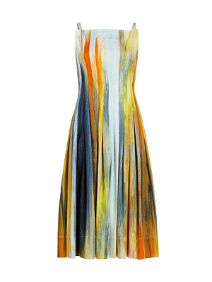 Abstract Fit & Flare Midi-Dress