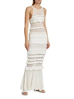 Sorrento Cotton-Blend Ruffle Maxi Dress