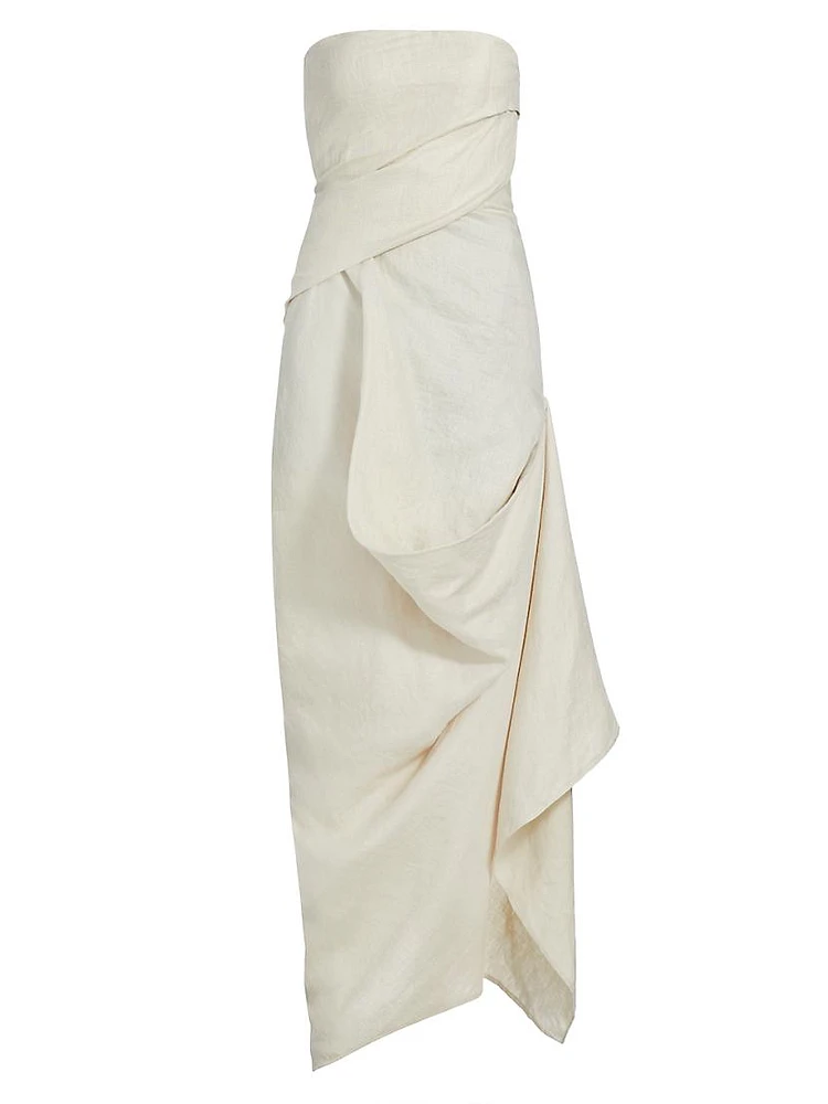 Caravaggio Linen Strapless Dress