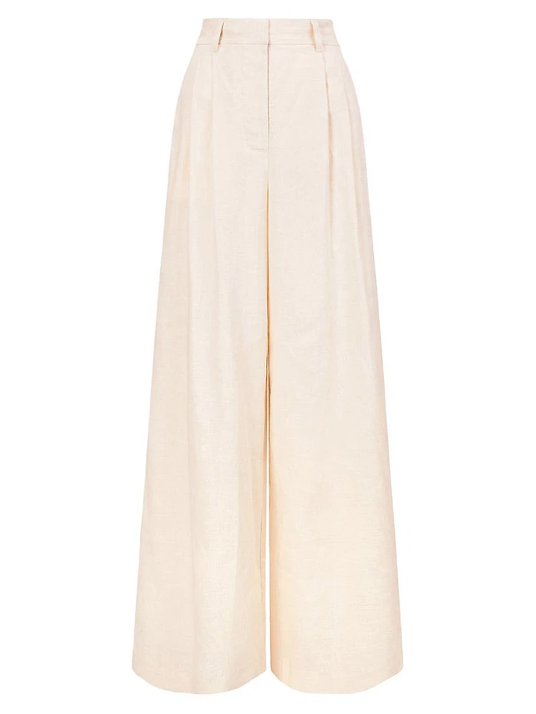 Luisa Linen Wide-Leg Trousers