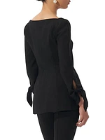 Virgin Wool Sweetheart-Neck Jacket