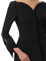 Virgin Wool Sweetheart-Neck Jacket