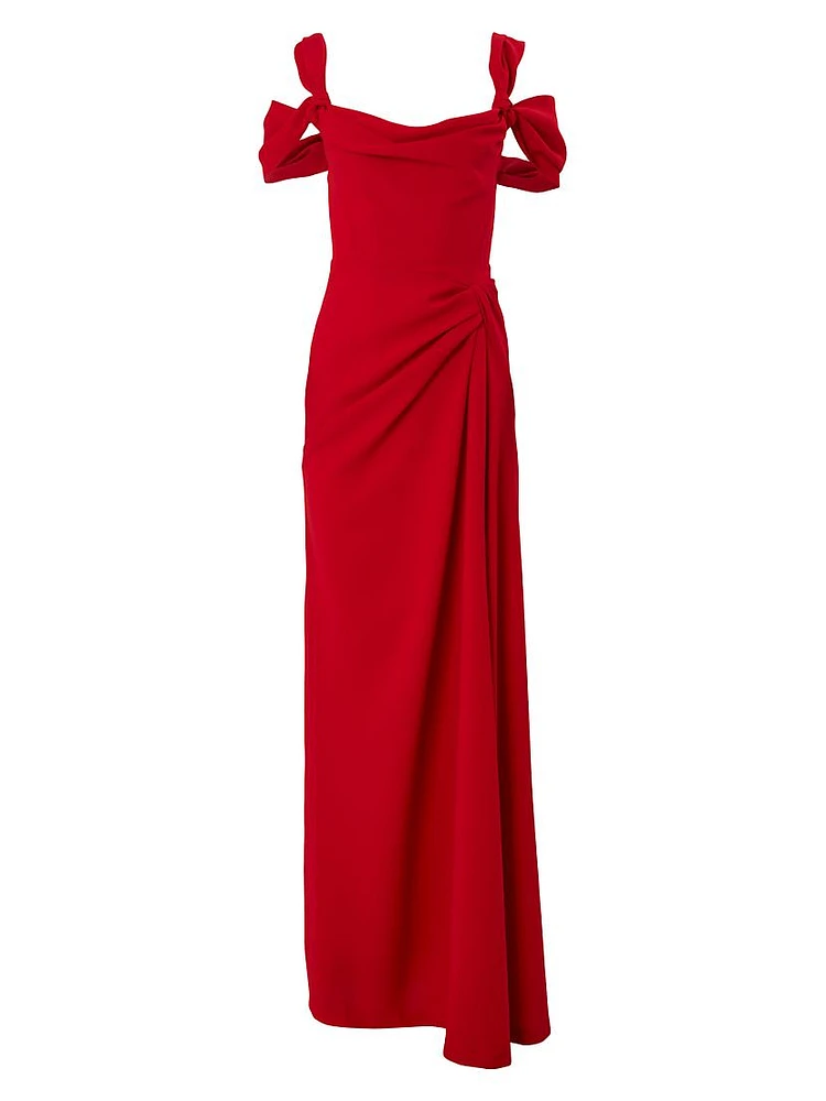 Ruched Off-the-Shoulder Gown