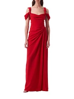 Ruched Off-the-Shoulder Gown