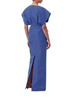 Silk V-Neck Column Gown