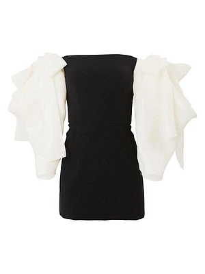 Bow Detail Off-The-Shoulder Minidress